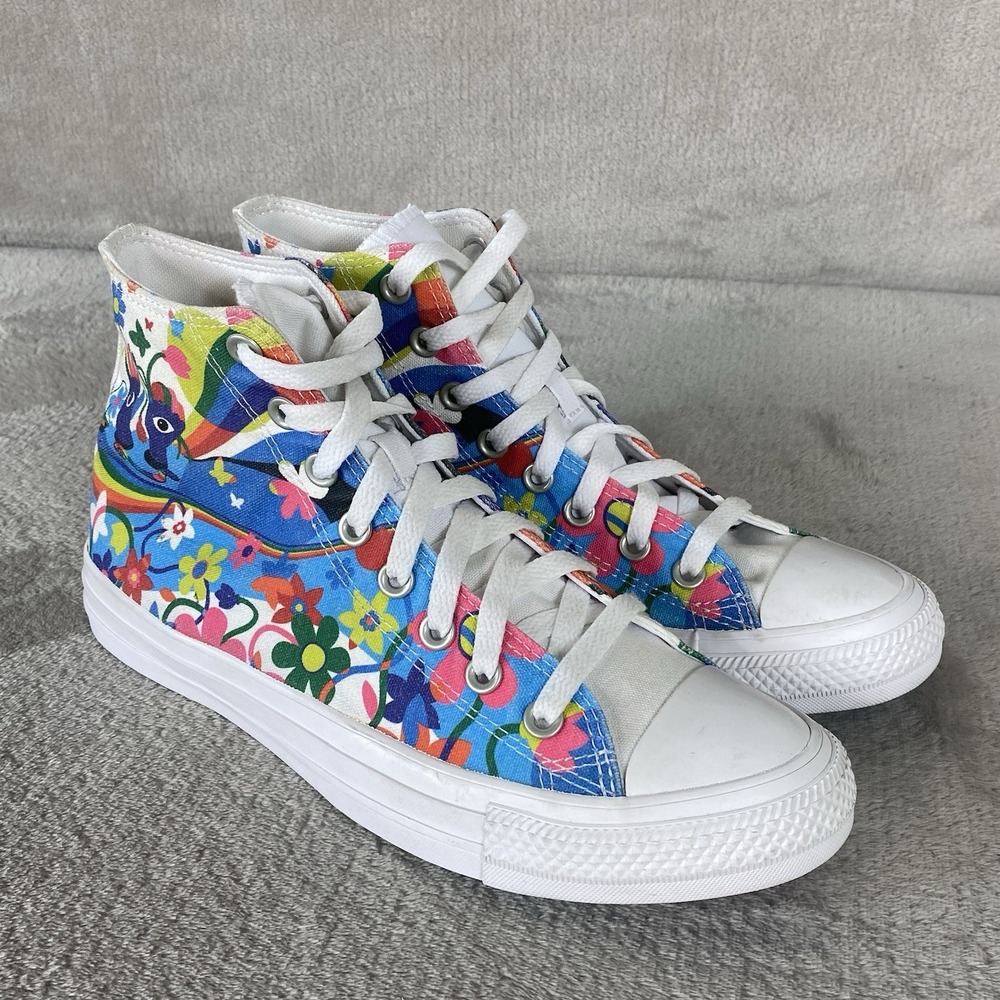 Converse Chuck Taylor All Star High Sneakers Women Size 9.5 Blue Pink Canvas NEW